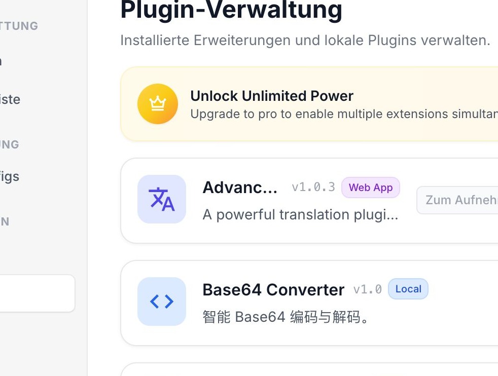Installed Extensions