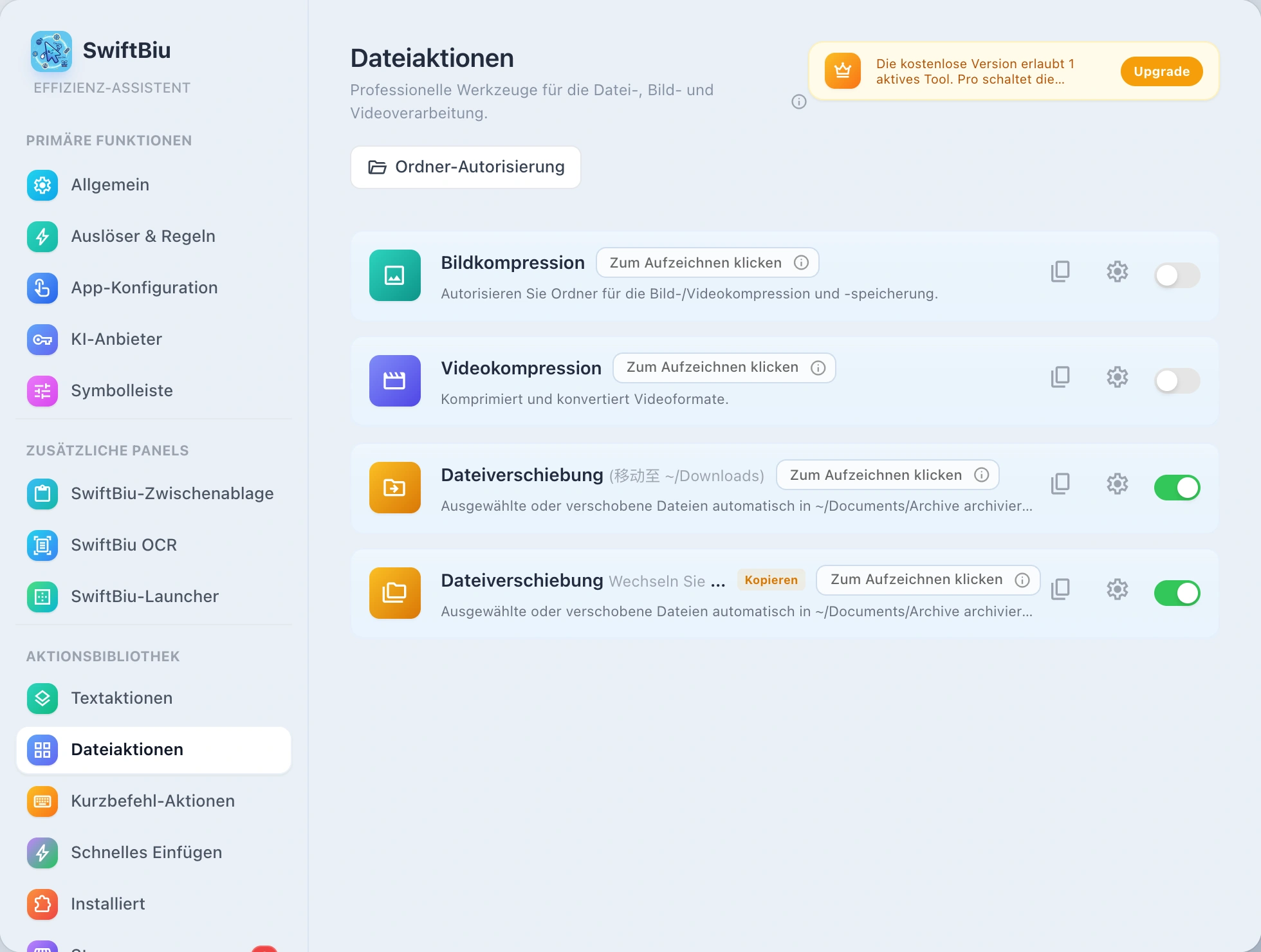 SwiftBiu File Actions Preferences Portal