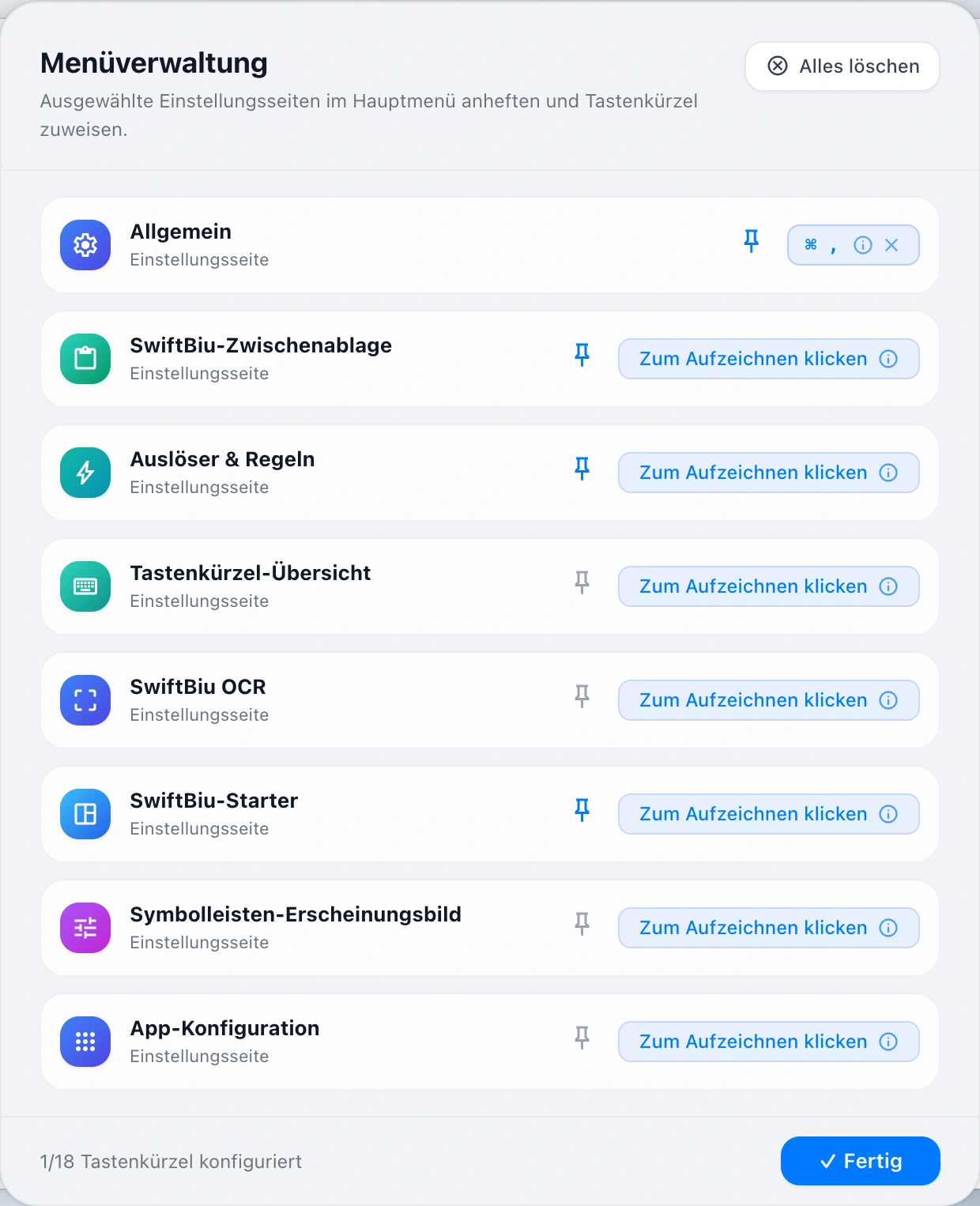 Menu Management Modal
