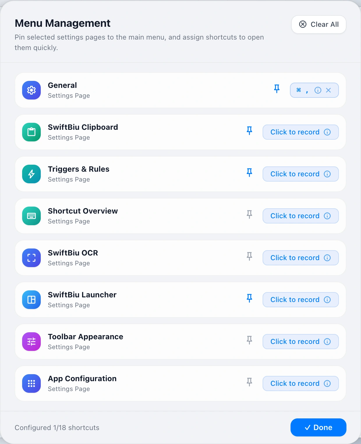 Menu Management Modal