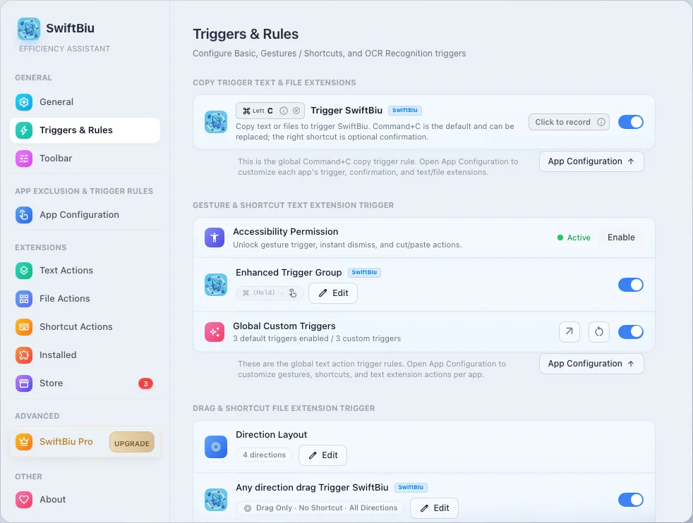 Trigger Rules Settings