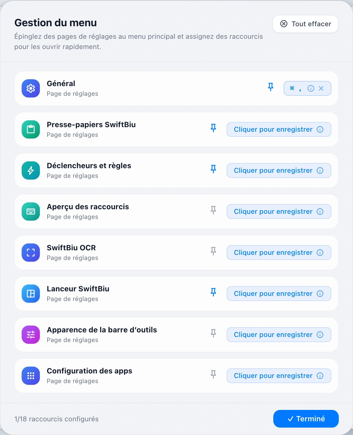 Menu Management Modal