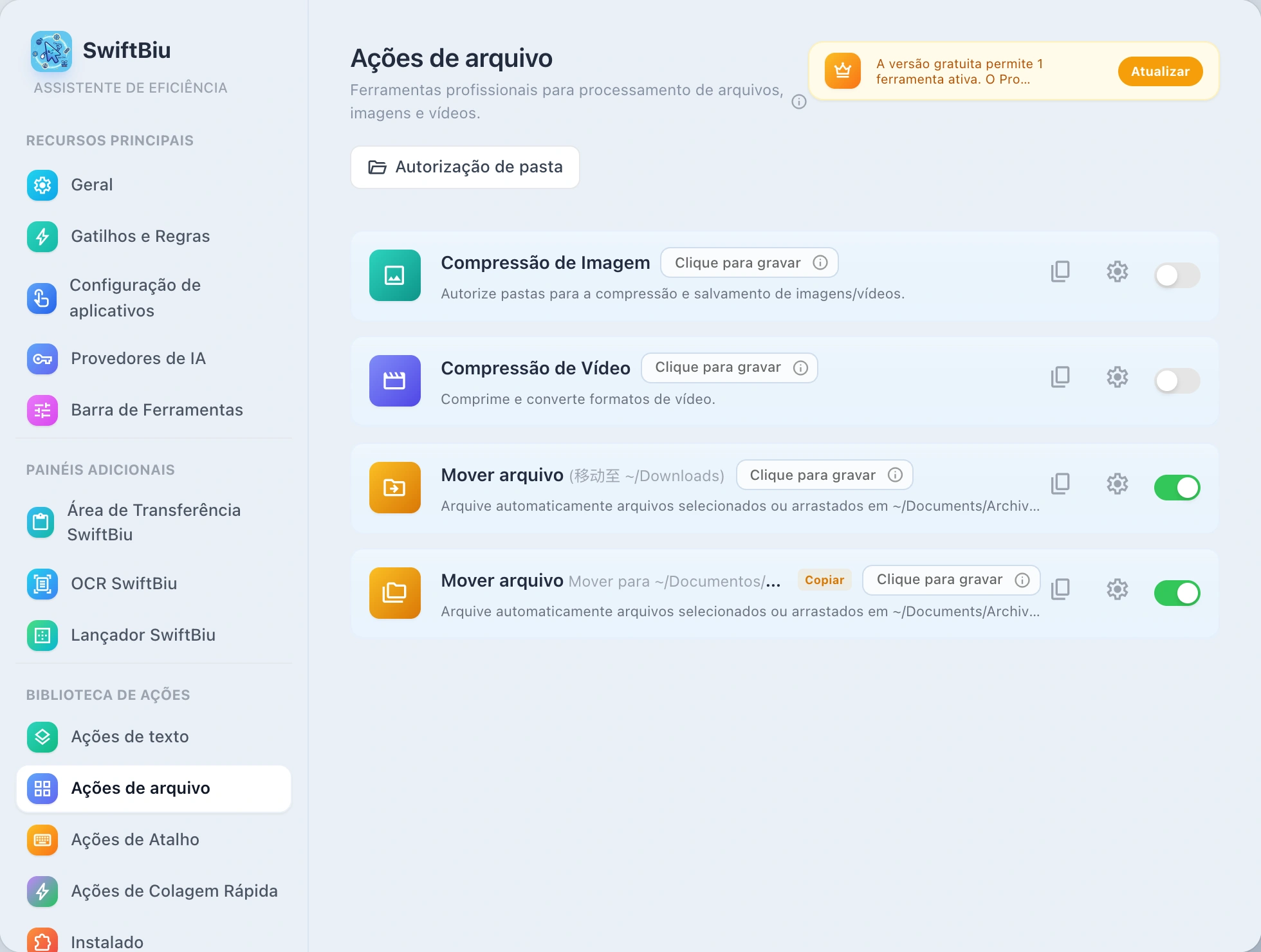 SwiftBiu File Actions Preferences Portal
