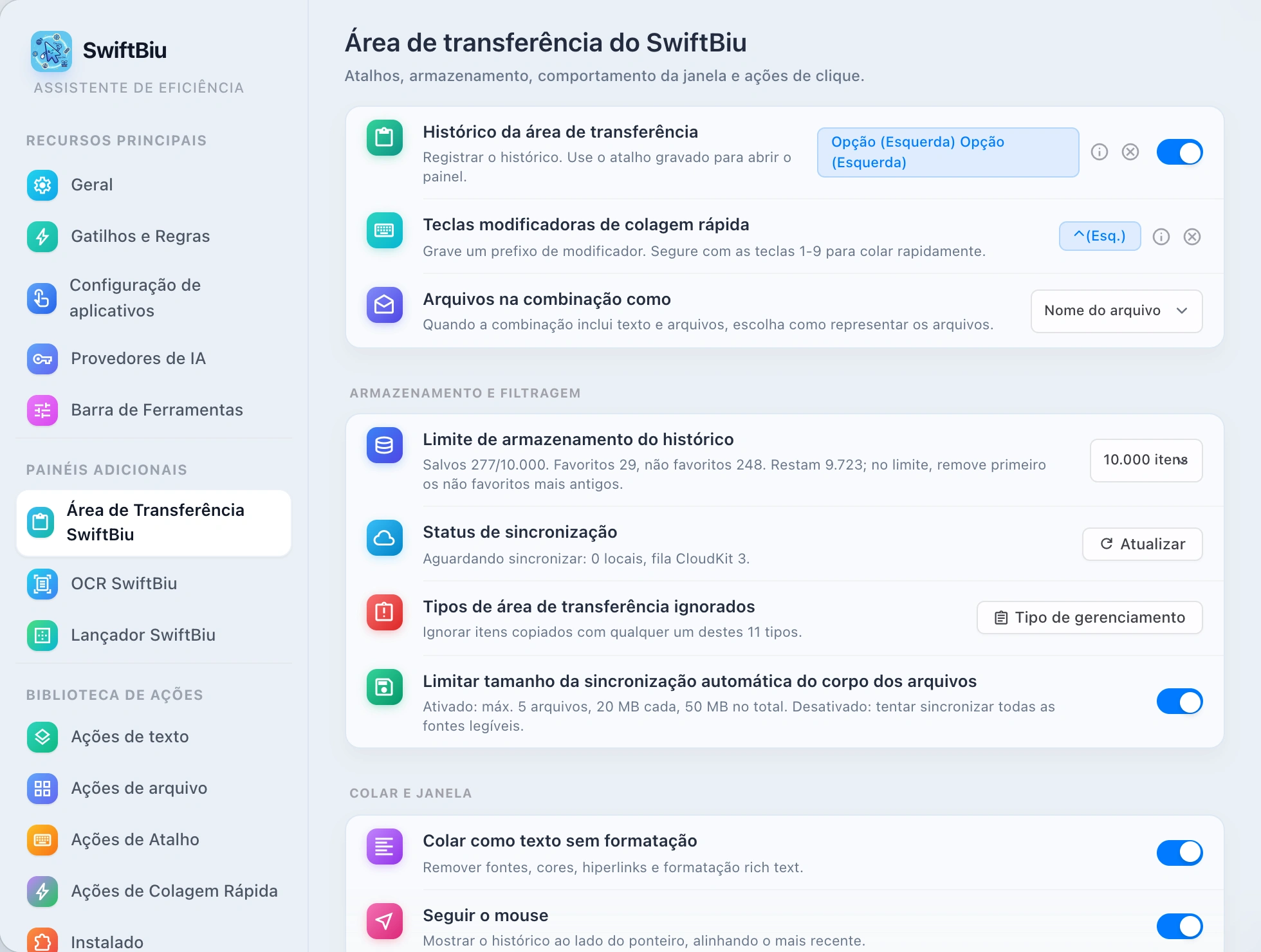 SwiftBiu Clipboard Preferences